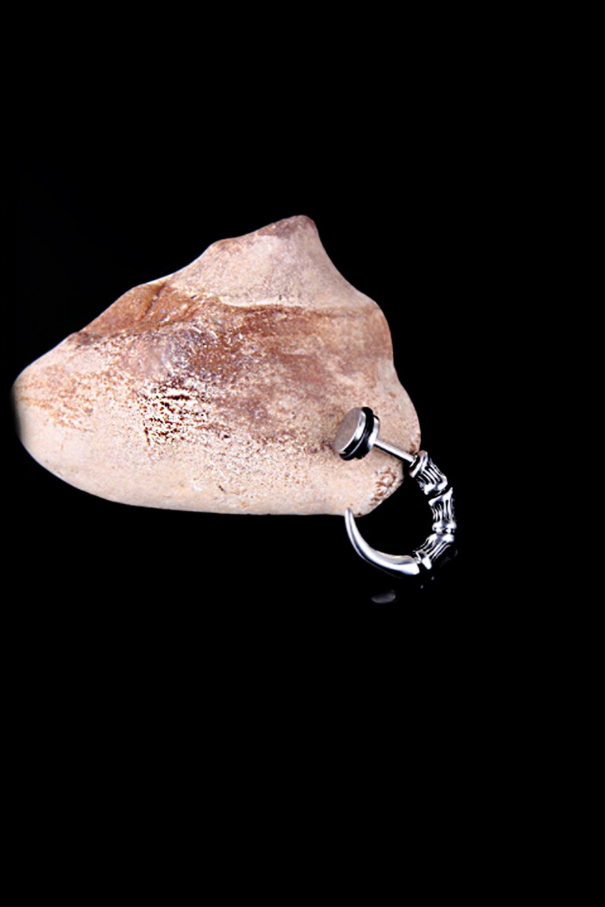 Chavin Motifli Pençe Çelik Erkek Küpe dr26