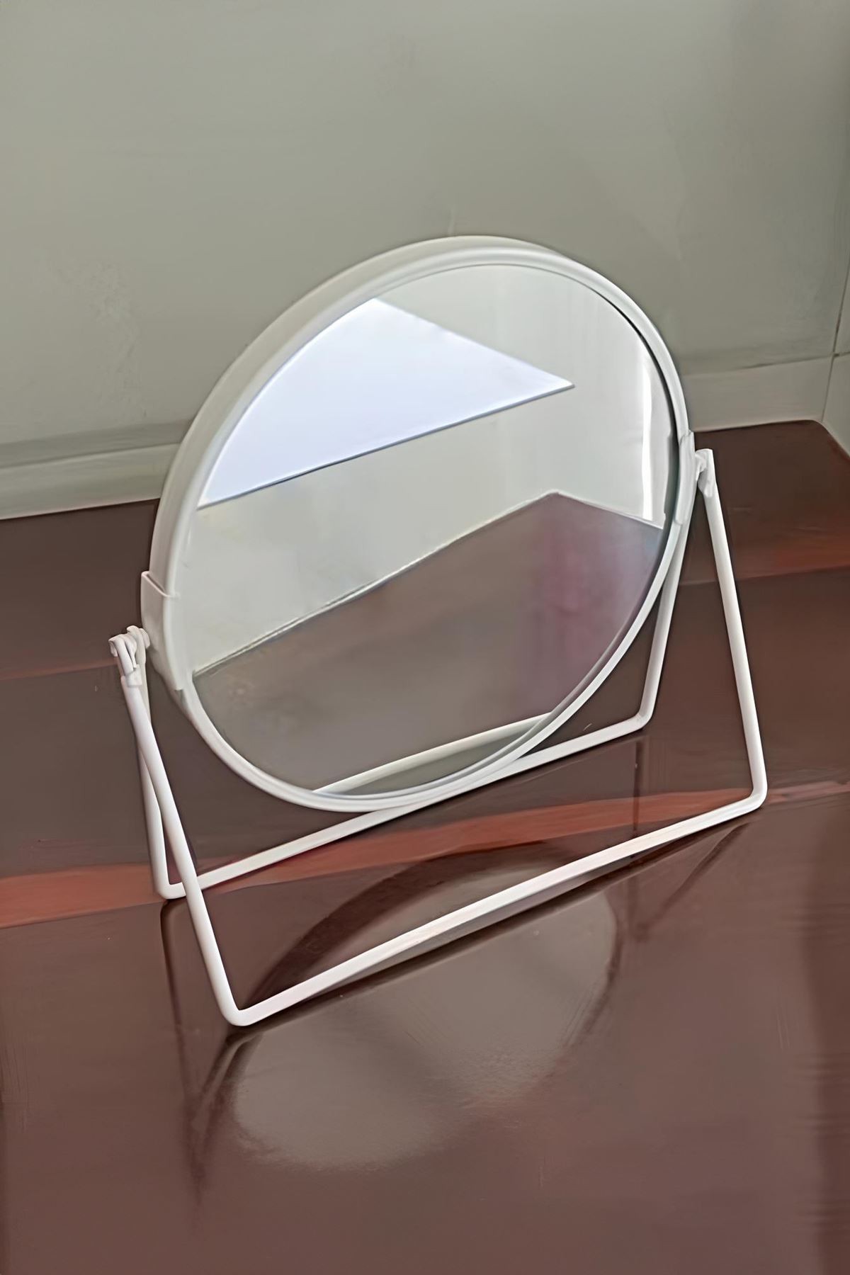 Masa üstü 15 cm 2x Büyüteçli Çift Taraflı 360°Dönen Metal  Masa Aynası mt167by