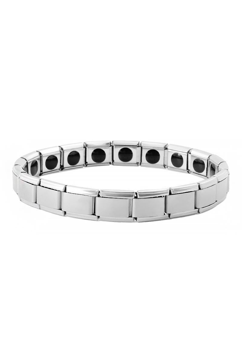 Chavin 9 mm Germanyum Anti Stres Lastikli Mat Gri Çelik Unisex Bileklik eu68