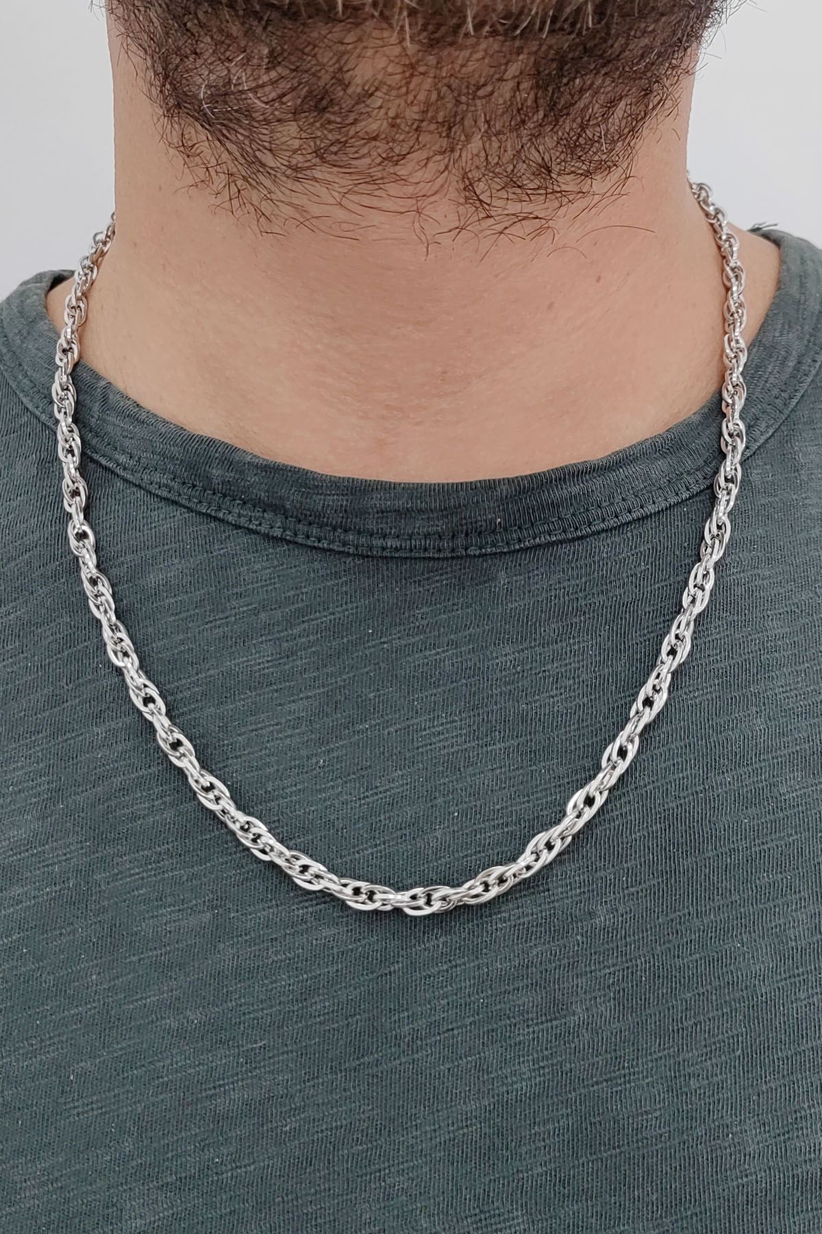 Chavin 5 mm. 58 cm. Gri Çelik Erkek Zincir ec87by