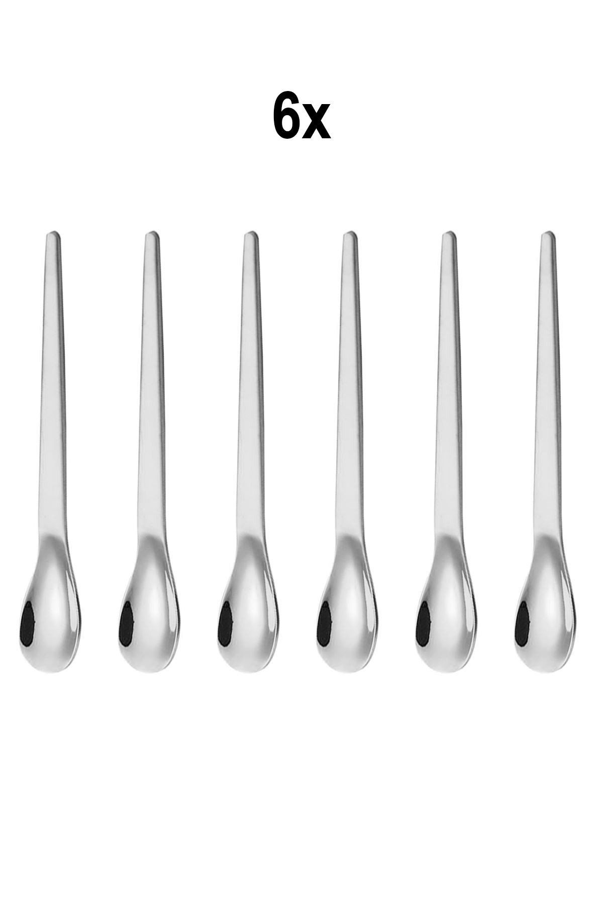 6 Adet Çelik 12,5 cm Gümüş Renk Çay Kaşığı mt162by-6