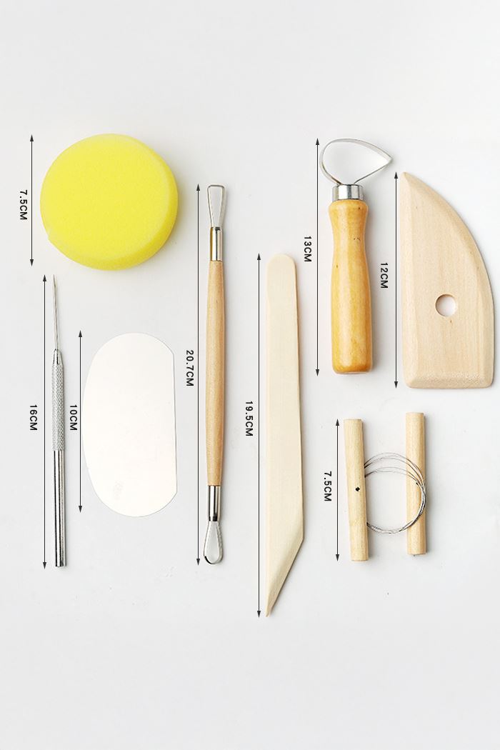 8 Parça Ebeşuar Seramik Başlangıç Seti Çömlek Düzeltme Aparatları cin656