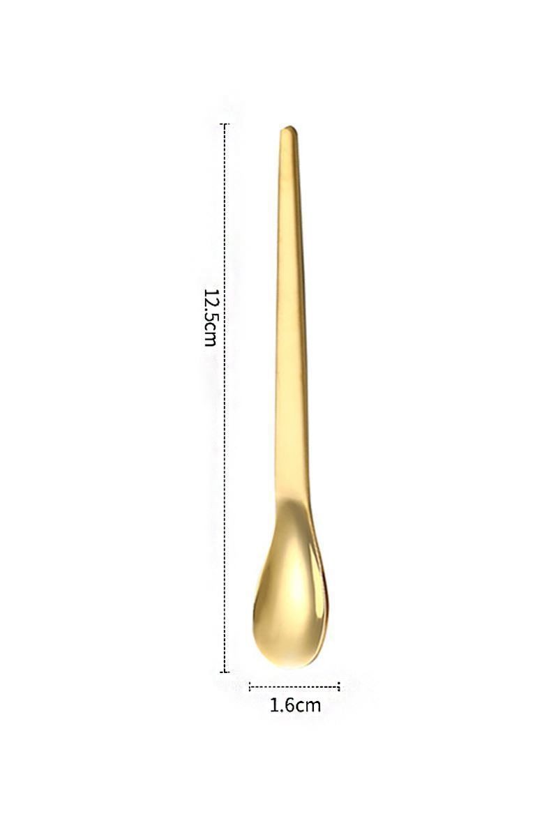 6 Adet Çelik 12,5 cm Gold Renk Çay Kaşığı mt162sr-6