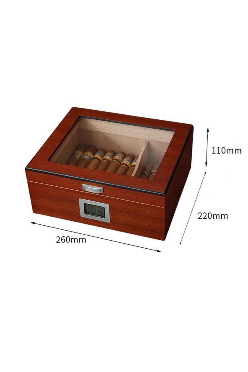 Falconetti Açık Kahverengi Def olu Camlı Humidor Puro Kutusu rd47-d
