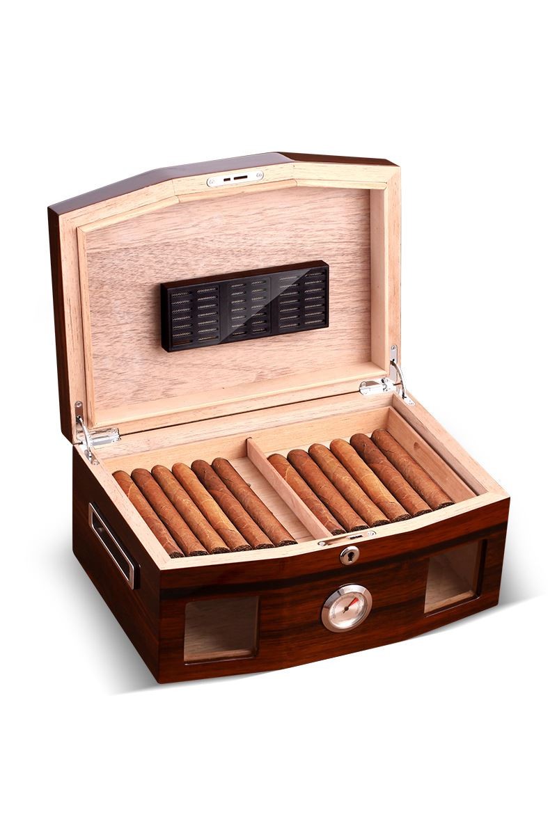 İtalyan Sediri 2 Katlı Camlı Özel Humidor Puro Kutusu rd18