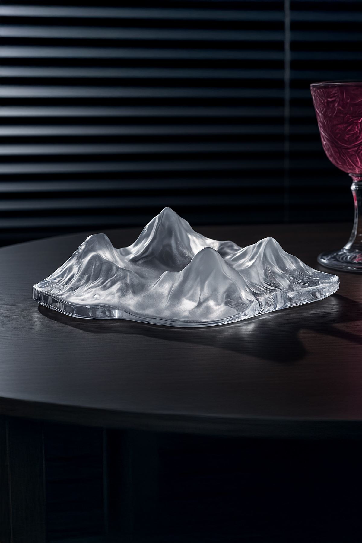 Kristal Cam Dağ Mountain Dizayn Buz Görünümlü 3D Kül Tablası Puro Küllük mt177