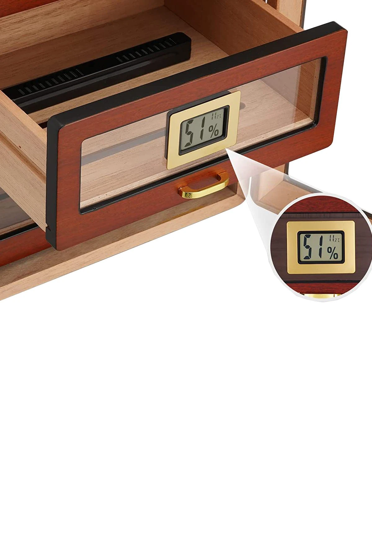 Falconetti Çekmeceli 3 Katlı Açık Kahverengi Sedir Humidor Puro Kutusu rc78akhv 