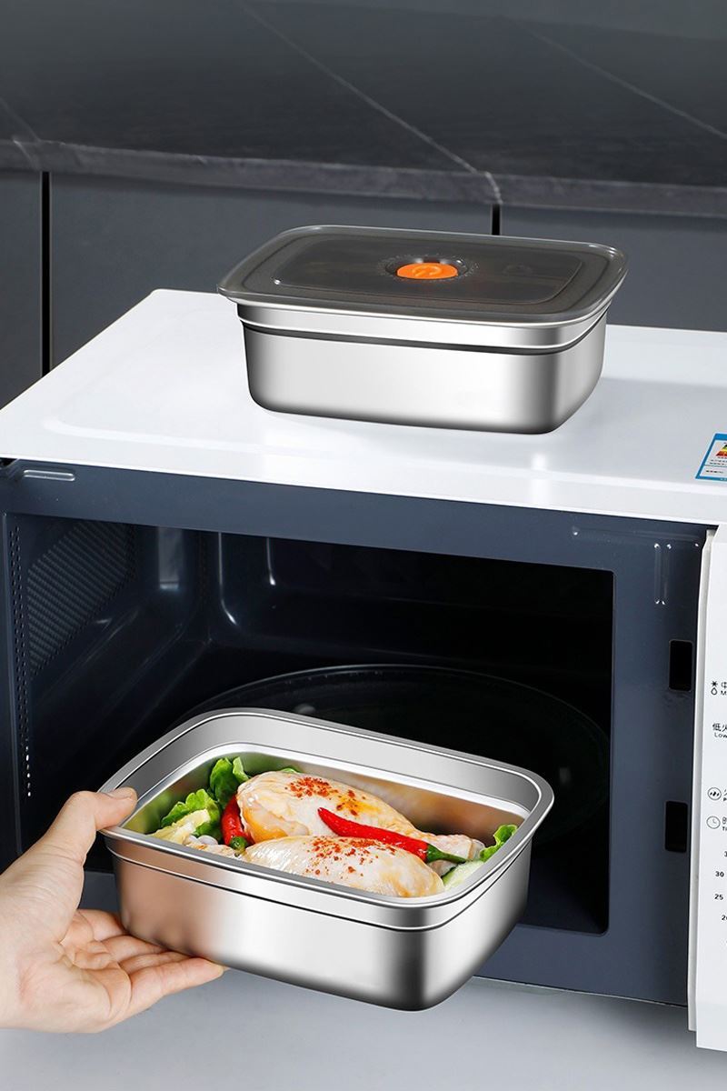 316 Çelik 1200 ml Yemek Meyve Et Buzdolabı Beslenme Saklama Kabı mt110-12