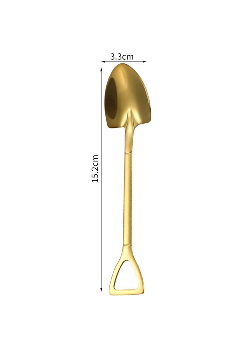 Çelik 6 Adet Düşük Kalite Gold Kürek Tatlı Meyve ve Dondurma Kaşığı cin754sr-6