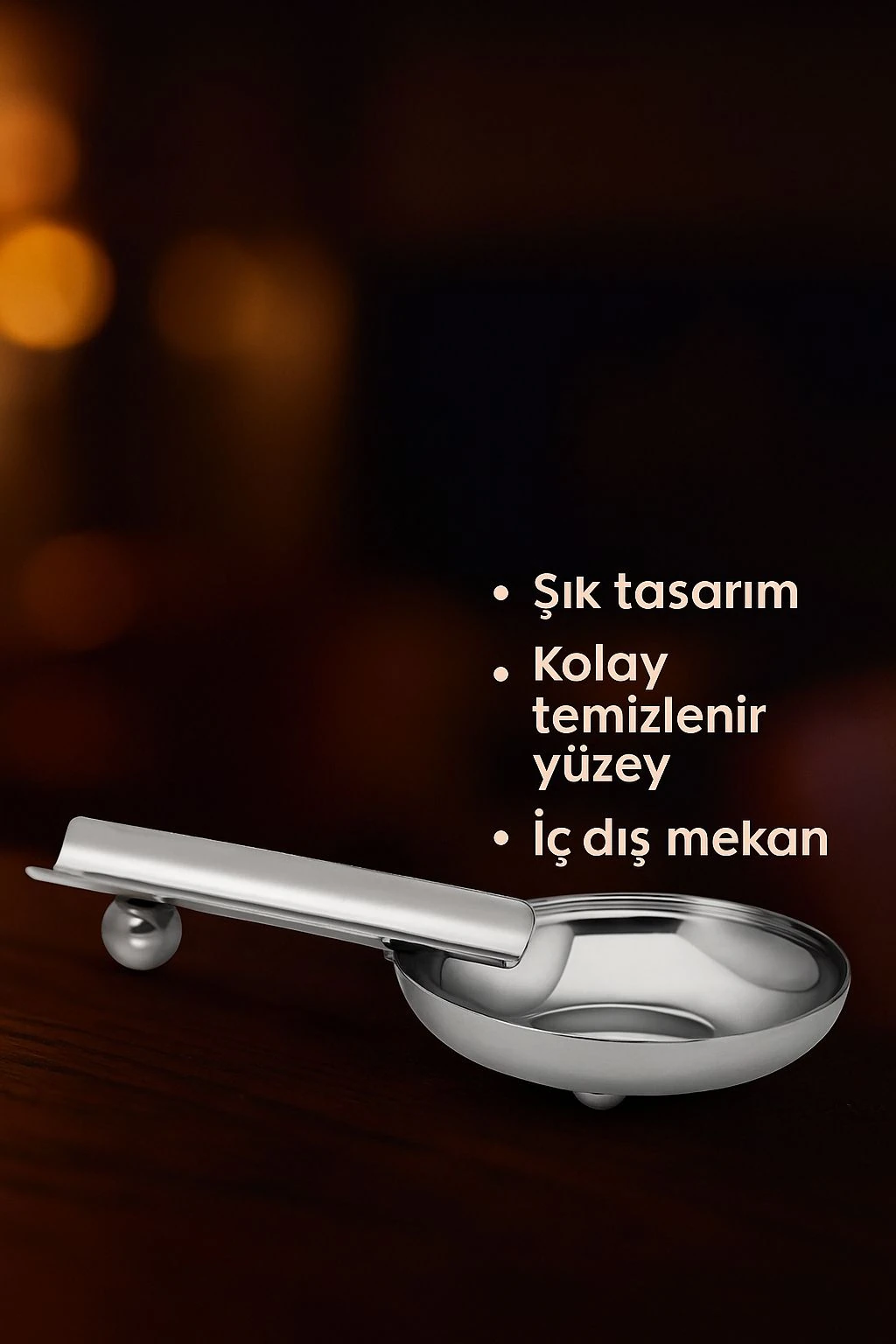 Ayaklı Silver Çelik Puro Küllüğü Küllük rd58slv