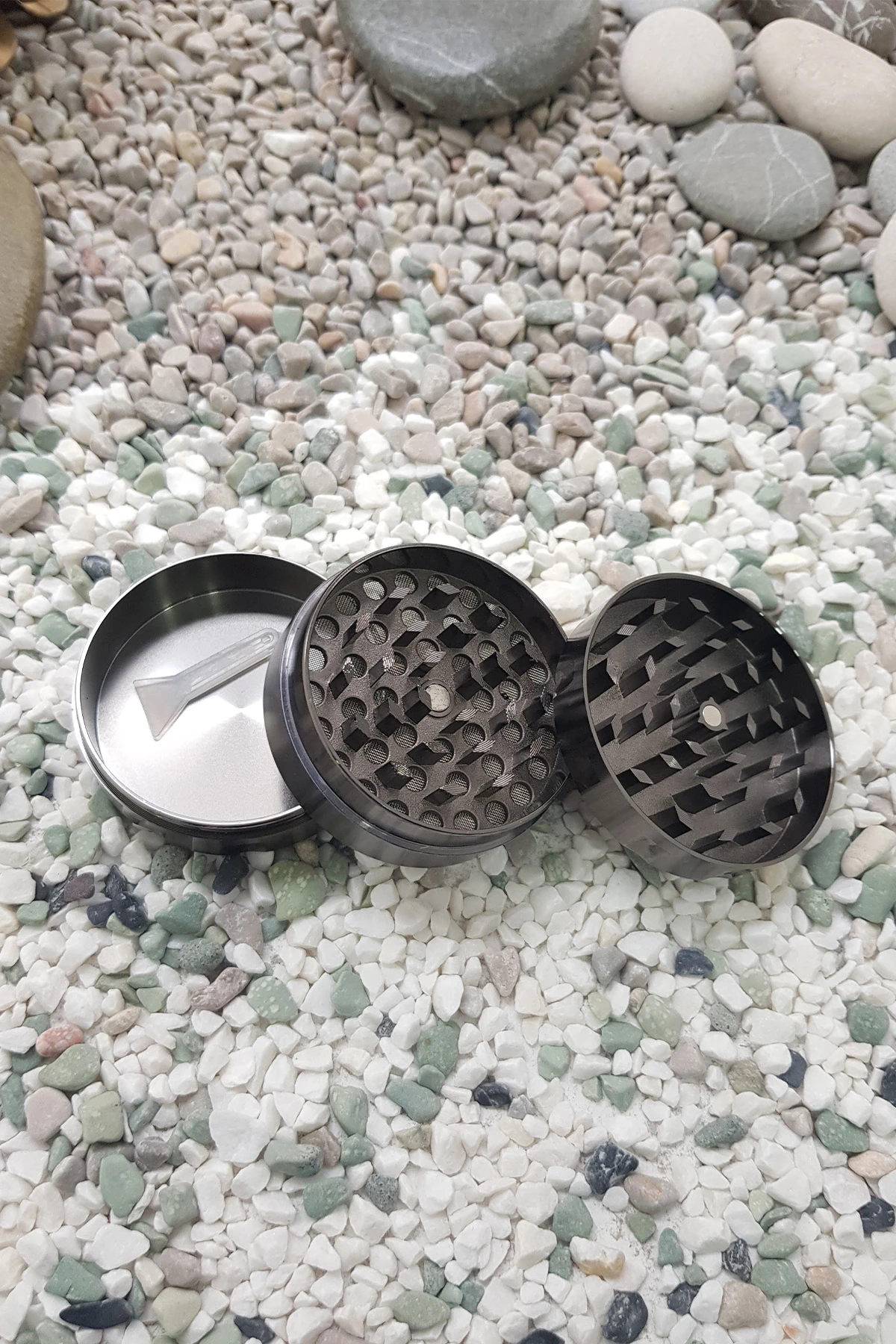 Gri 55 mm. Tütün Baharat Herbal Öğütücüsü Parçalayıcı rb88gr