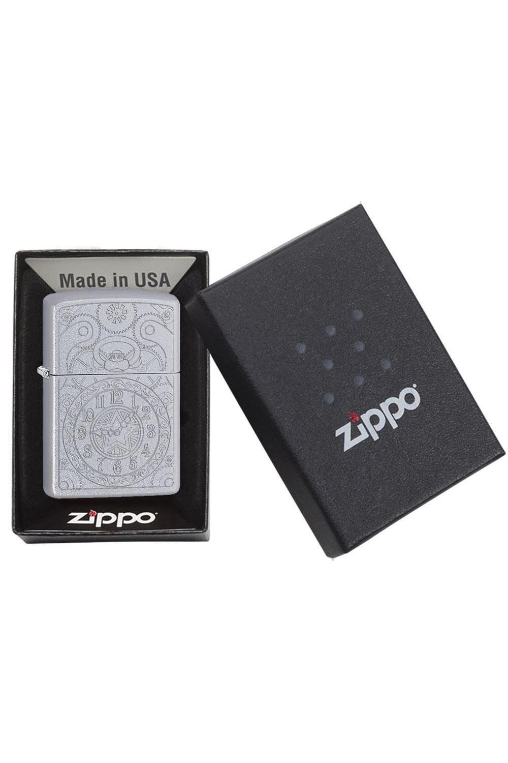 Zippo Çakmak Satin Chrome Clock Gadget Design Saat Tasarım 29699-065007