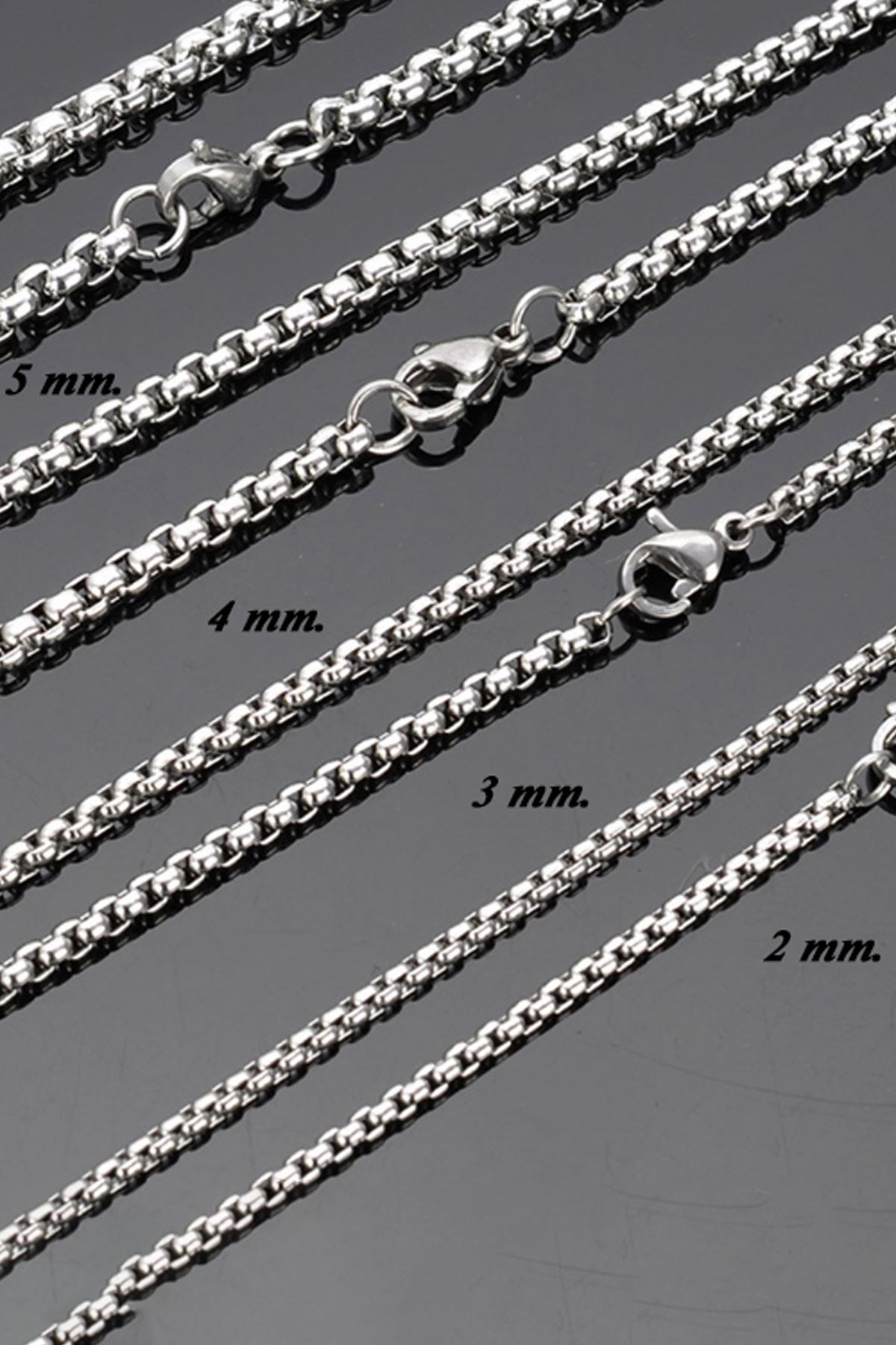 Chavin Gri 80 cm. 3 mm. Erkek Çelik Zincir dh01