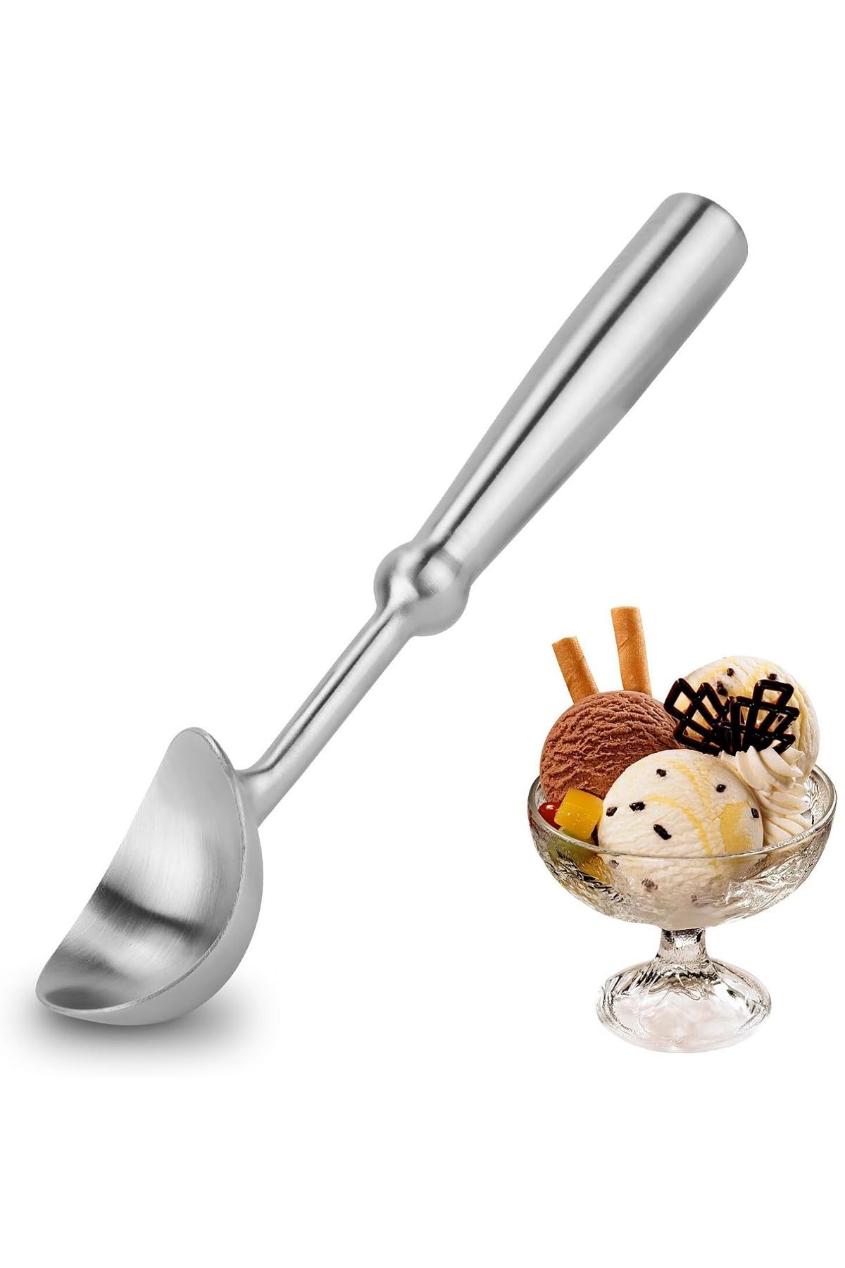 Komple 304 Çelik Lüks Dondurma Meyve Püre Alma Kaşığı mt197