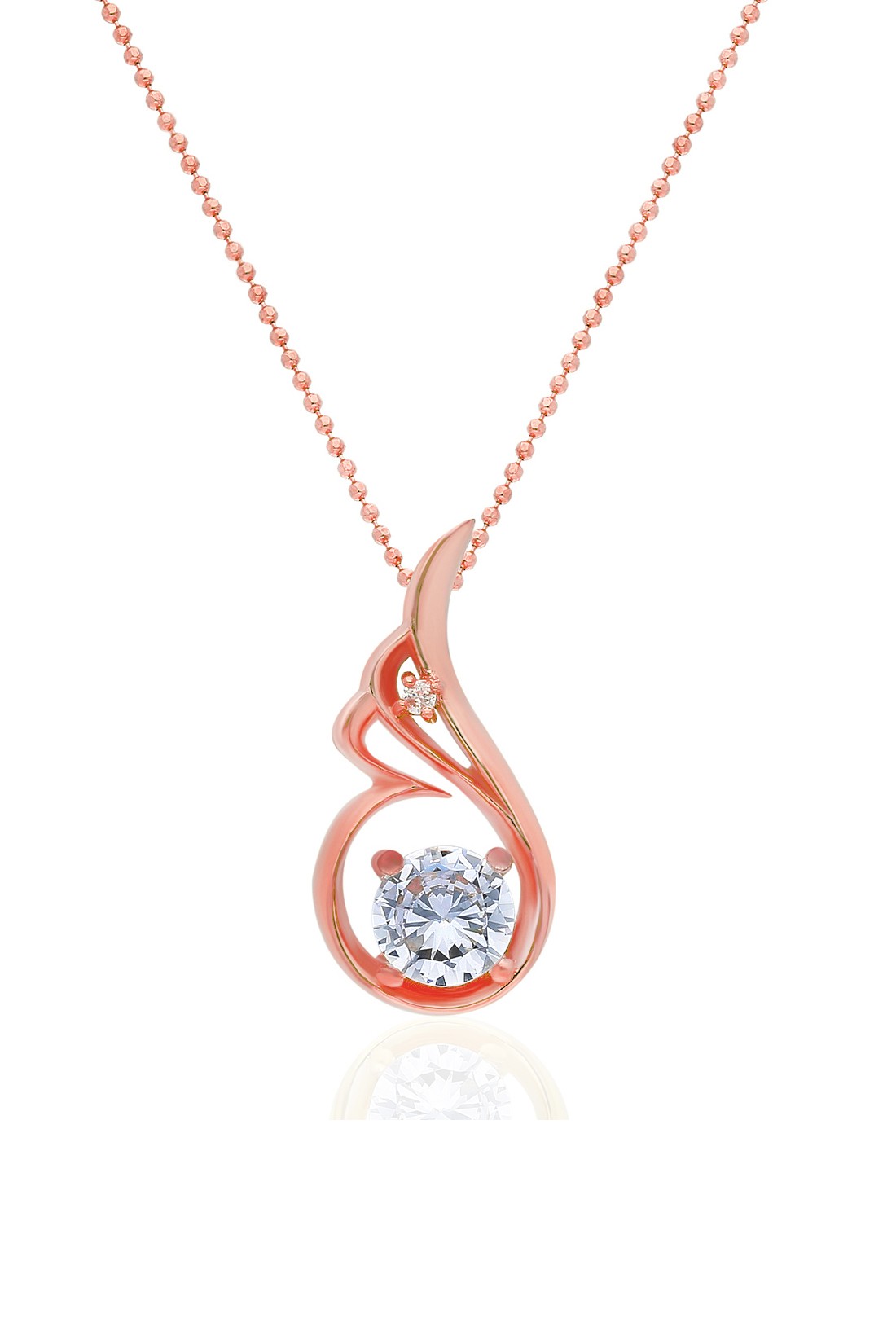 Chavin Rose Melek Kanadı 0.02 Carat Pırlanta Gümüş Kolye cc92rs