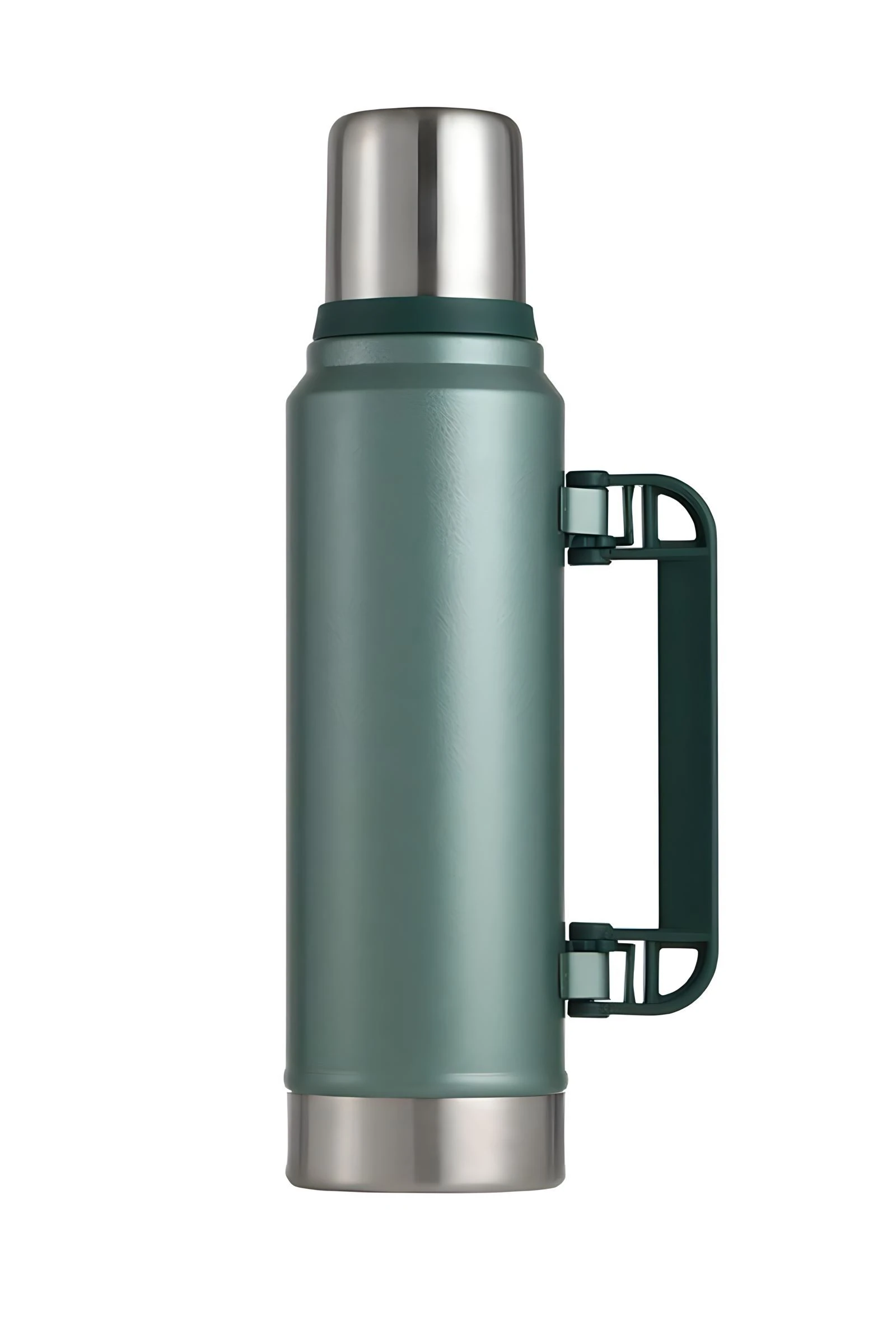 304L Çelik 1,4 L Yeşil Hammertone Kamp Piknik Sıcak Soğuk Kulplu Termos cin916ys