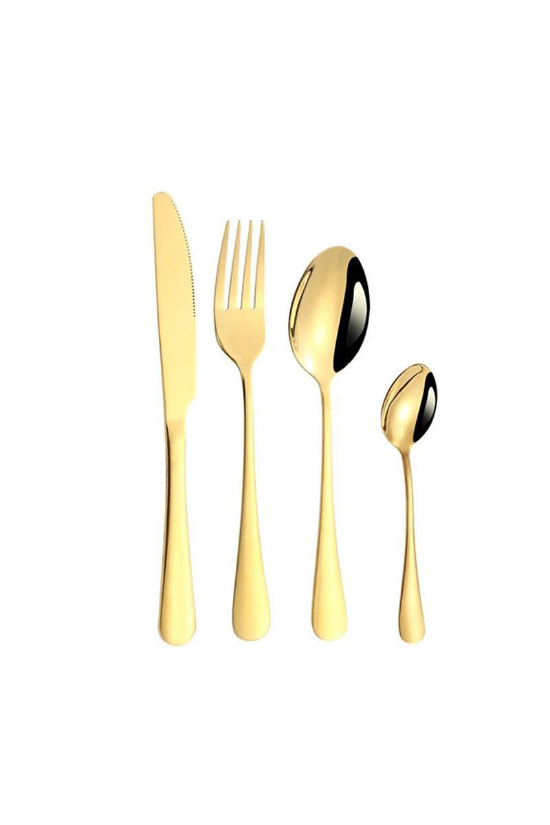 Chavin Çelik 24 Parça 6 Kişilik Gold Yemek Kaşık Çatal Bıçak Seti cin736sr
