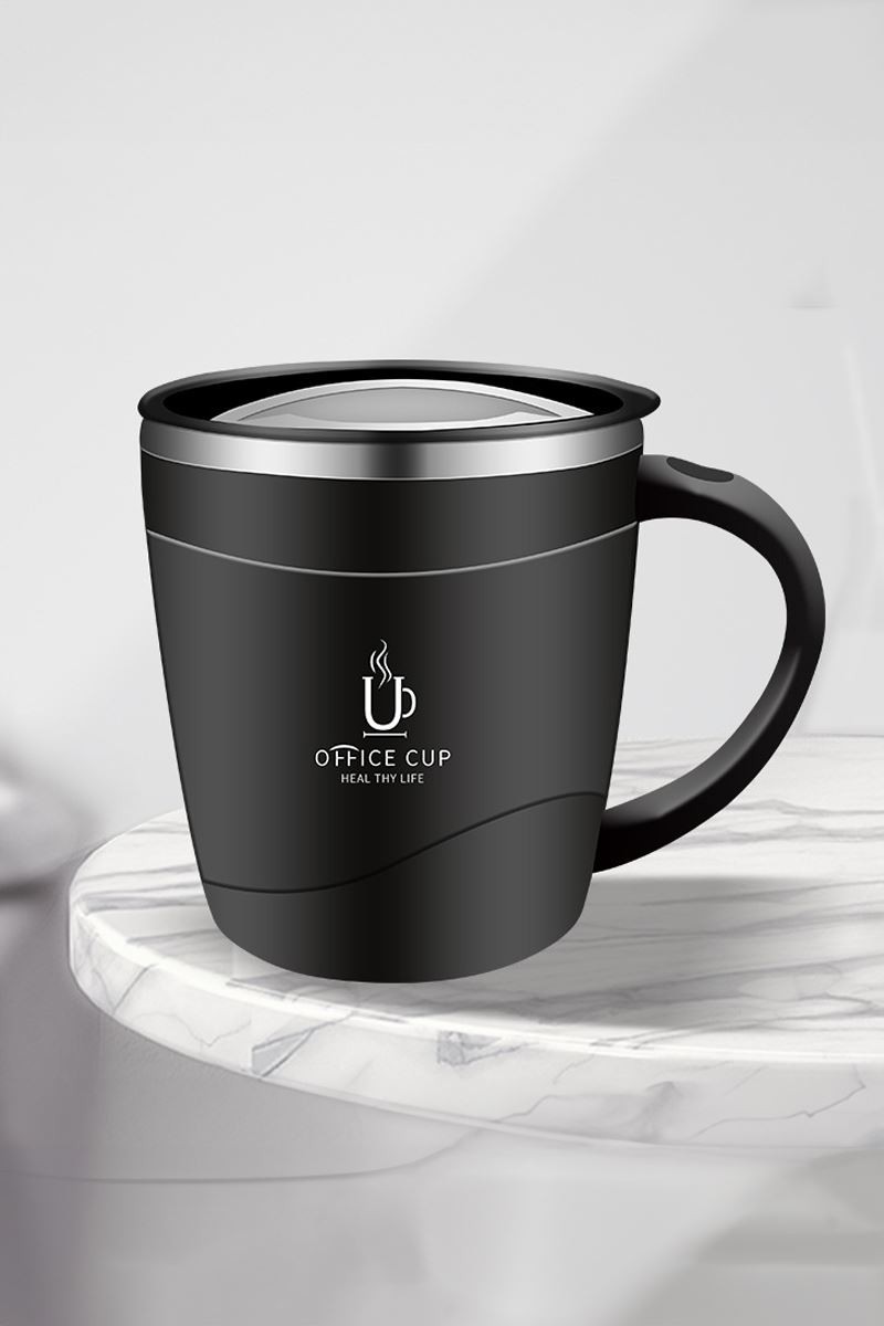 304 L Çelik Siyah Sıcak Soğuk 500 ml Kahve El Termos Kupa Mug cin558sy