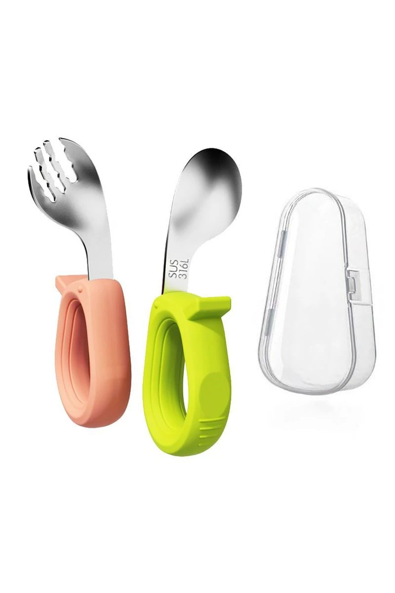 304 Çelik Bebek Çocuk Kaşık ve Çatal Seti cin769