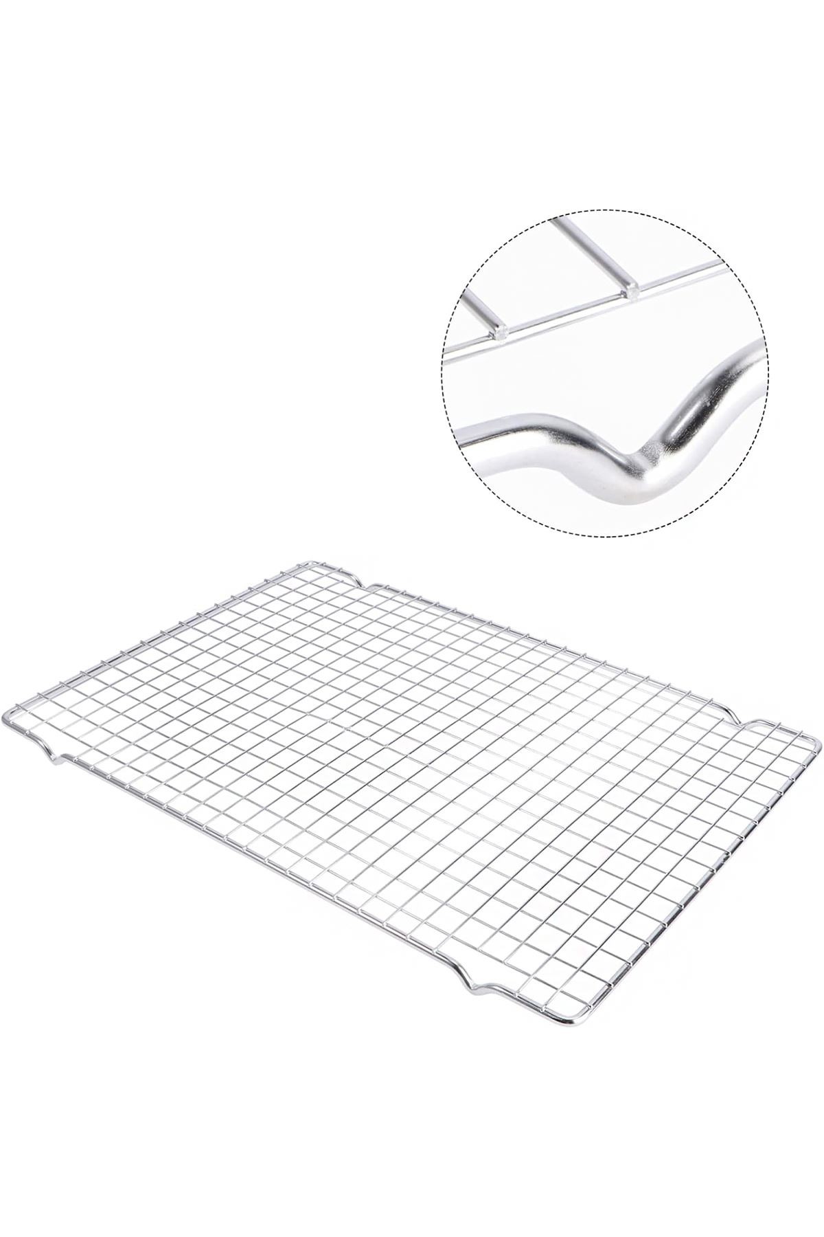 Çelik 41x26 cm Soğutma Glaso Teli Servis Sunum Sos Izgarası Fırın Teli mt121