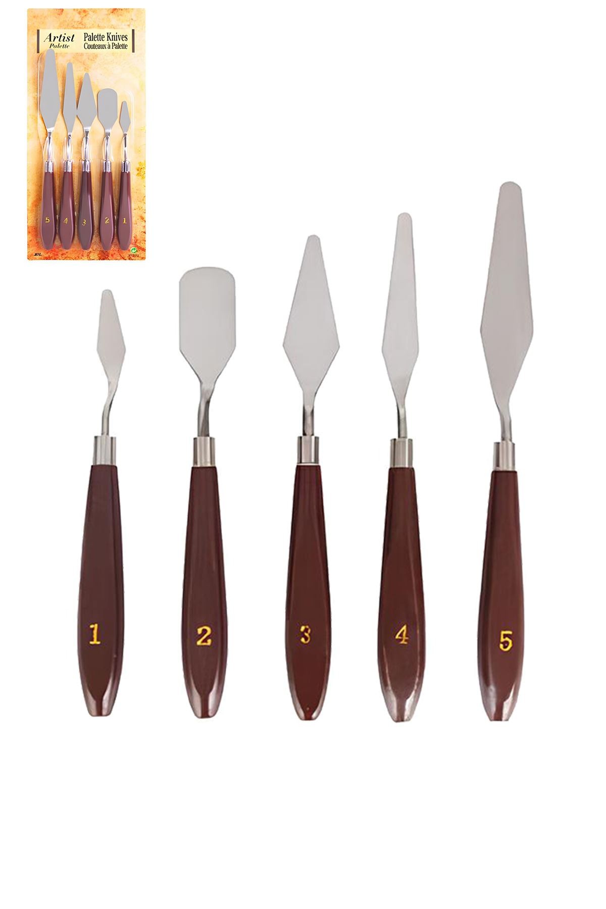 5 Parça Resim Spatula Seti Boya Palet Bıçağı Painting Knife cin549