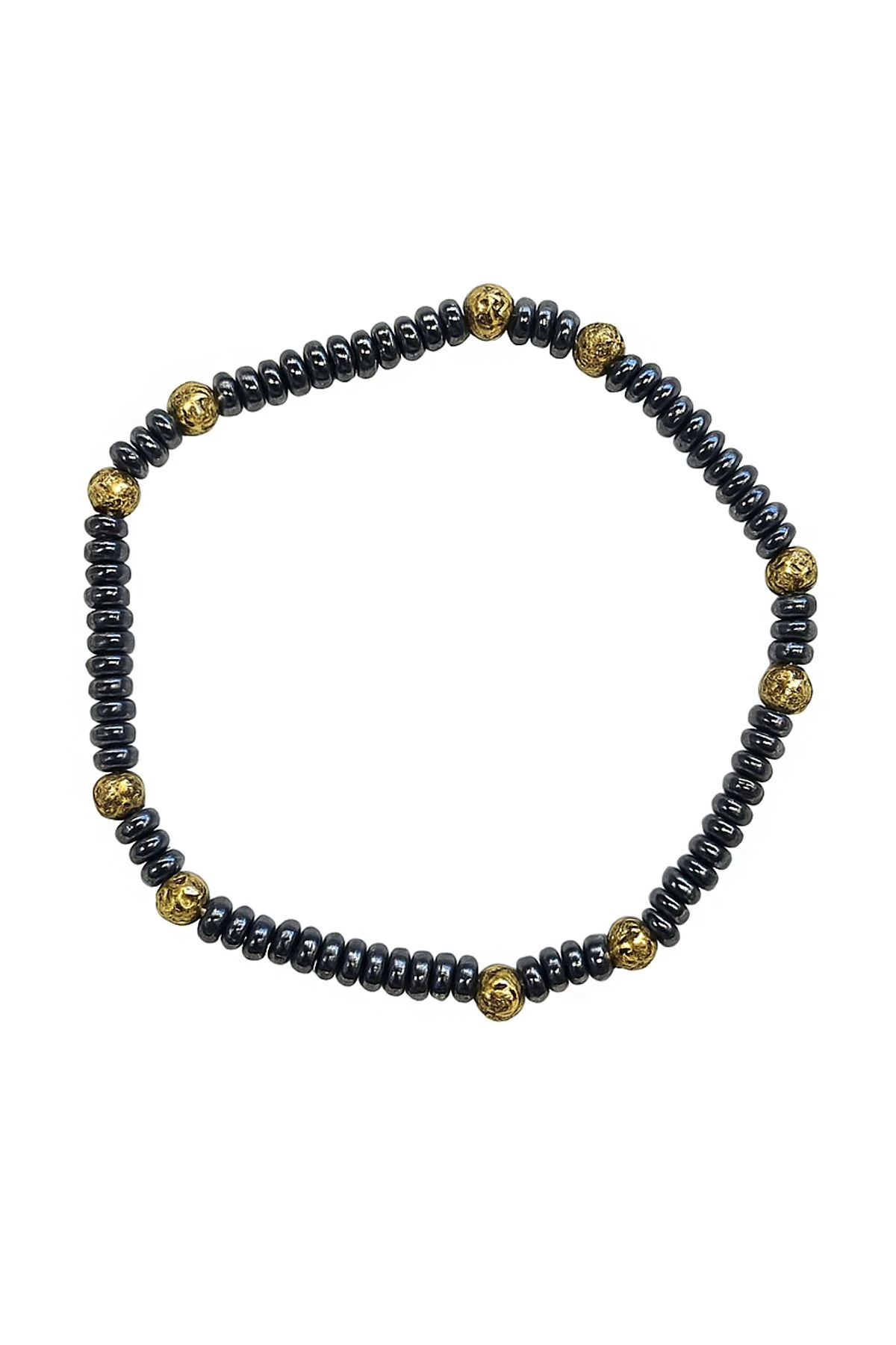 Lastikli Doğal Hematit Taşlı Erkek Bileklik ey42