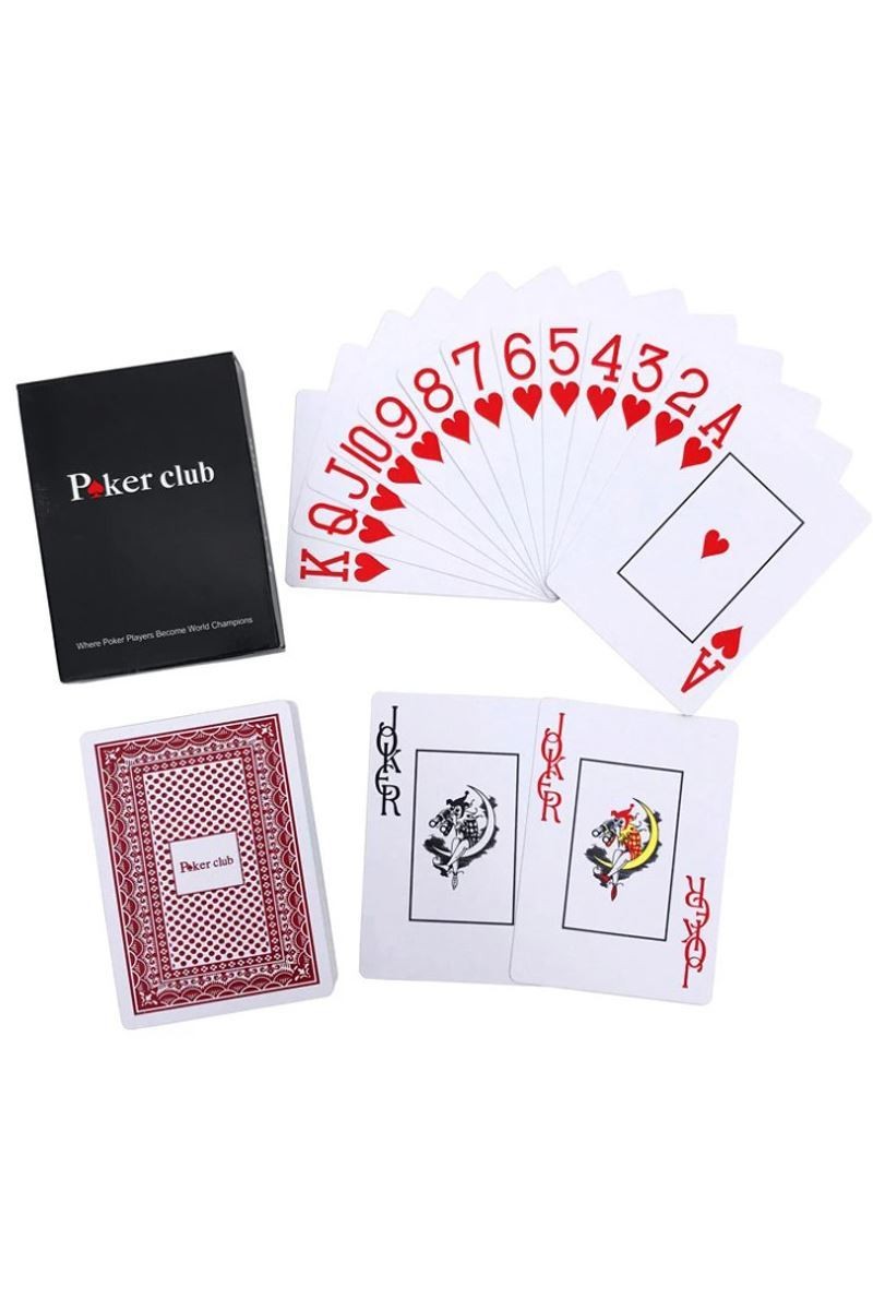 Kırmızı Pvc Plastik Su Geçirmez Jumbo Blackjack iskambil Oyun Kağıdı cin642kr