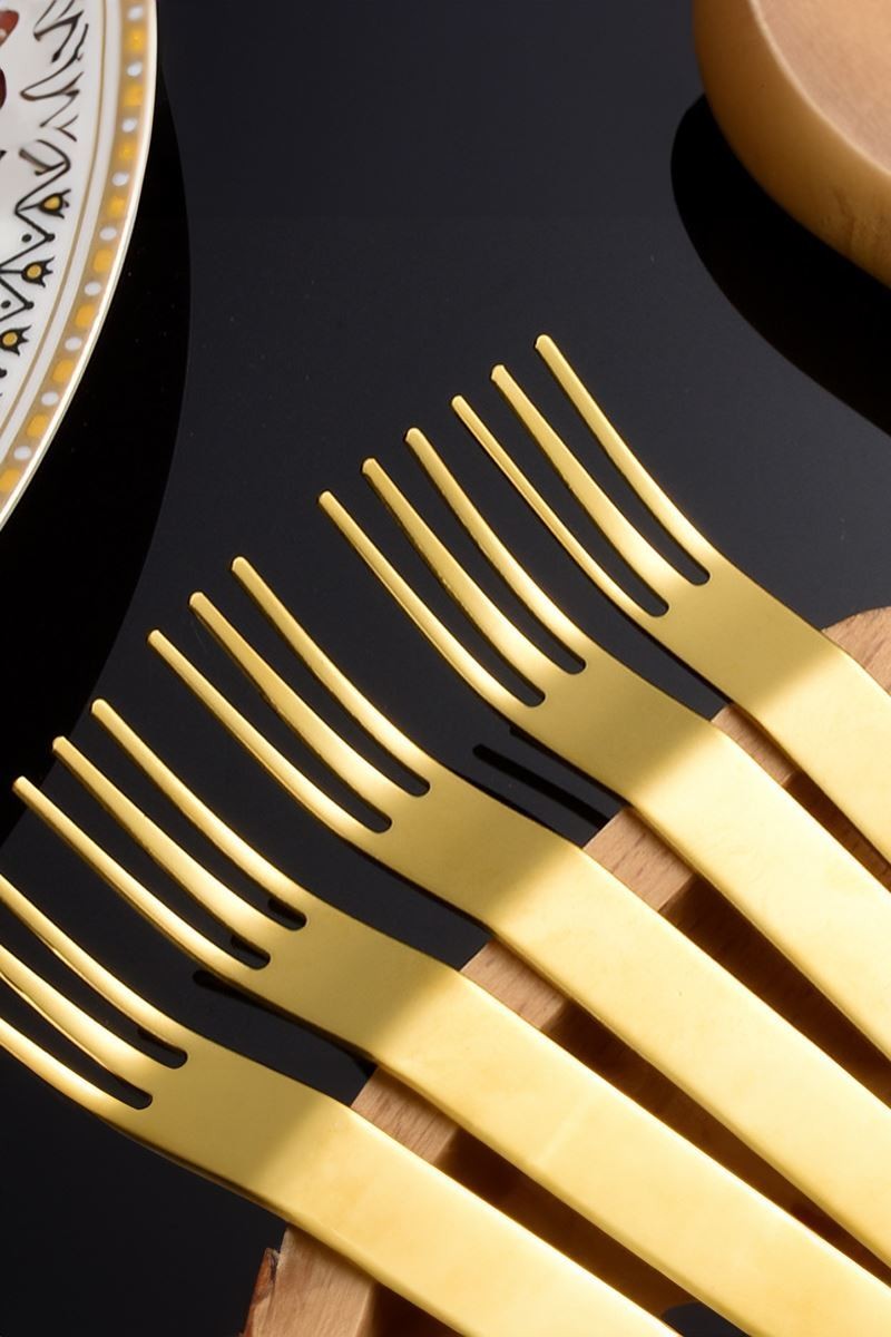 304 Çelik 6 Adet Gold Renk Tatlı ve Meyve Çatalı mt159sr-6