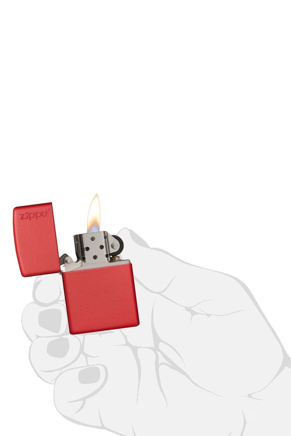 Zippo Çakmak Kırmızı Red Matte Logo 233zl-000052