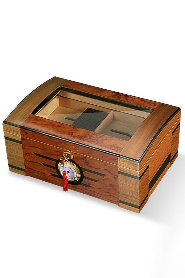 İtalyan Sediri 2 Katlı Camlı Özel Humidor Puro Kutusu ht82