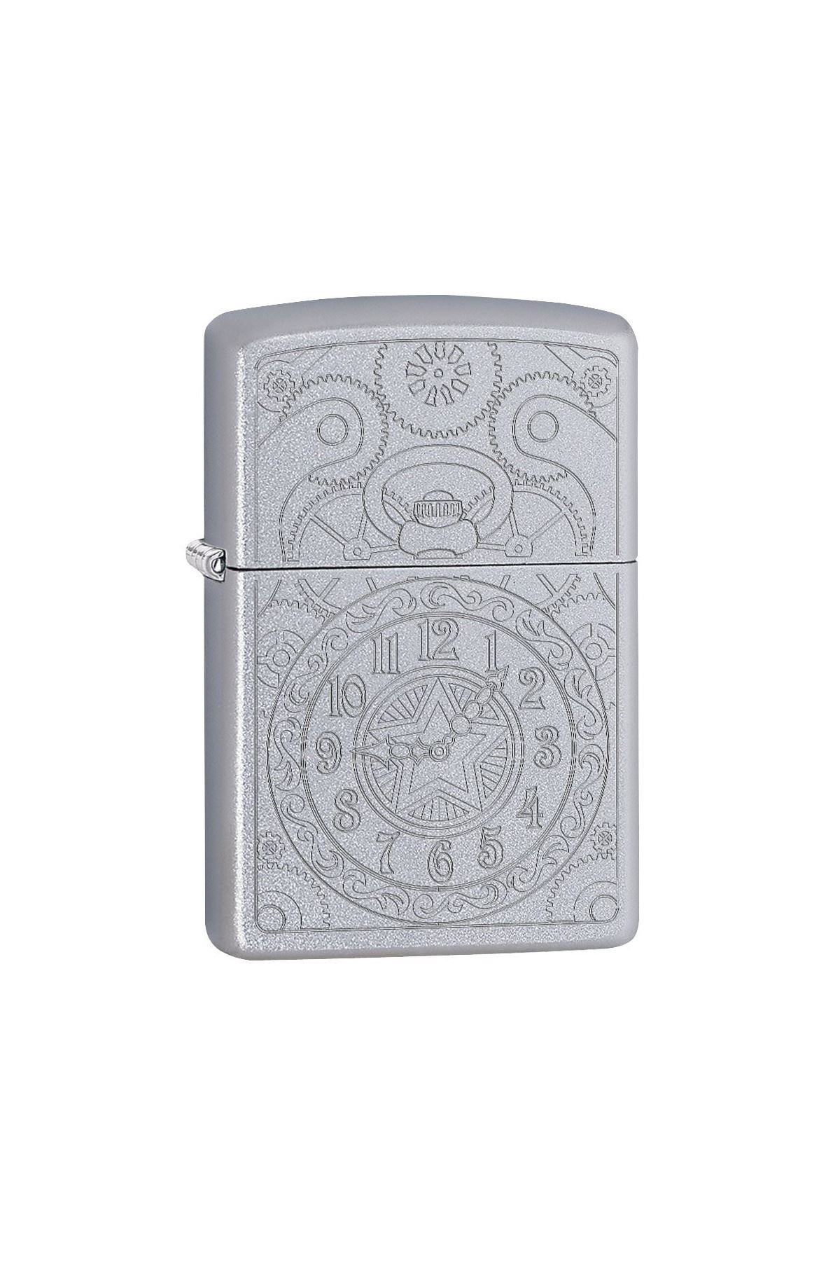Zippo Çakmak Satin Chrome Clock Gadget Design Saat Tasarım 29699-065007