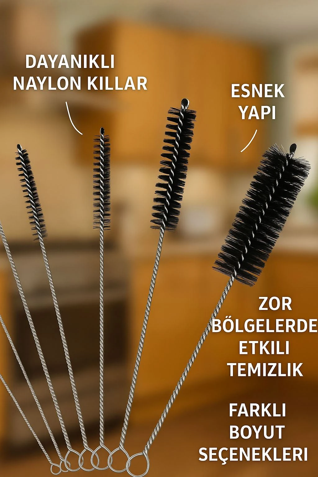 10 Adet Çok Amaçlı Pipo Temizlik ve Pipet Kamış Temizleme Fırça Seti rd54