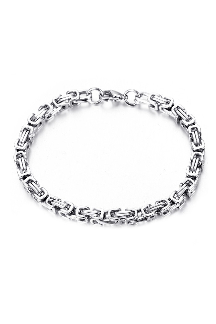 Chavin Kral Model 5 mm. Gri Çelik Erkek Bileklik az68-5slv