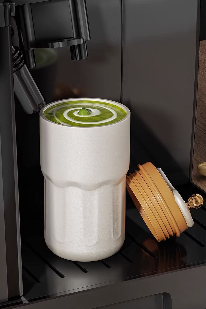 316 L Çelik Sarı 420 ml Kahve El Termos Mug cin486sr