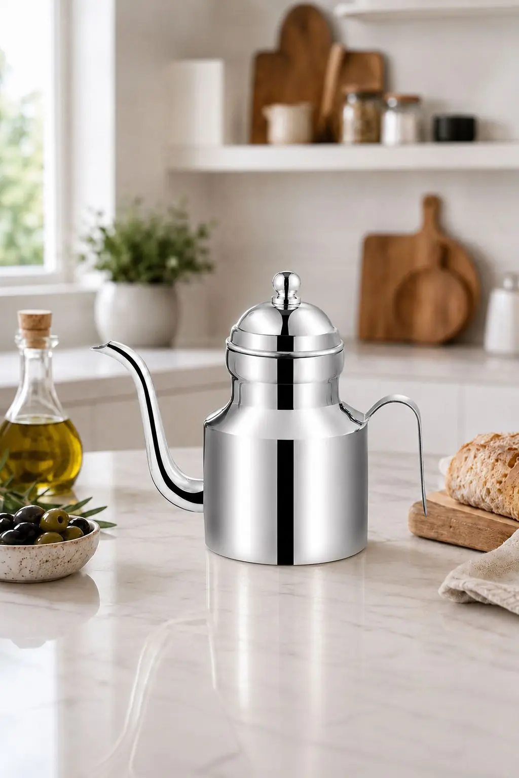 Komple 304 Çelik Silver 500 ml Yağdanlık Sosluk ve Sirkelik mt271by