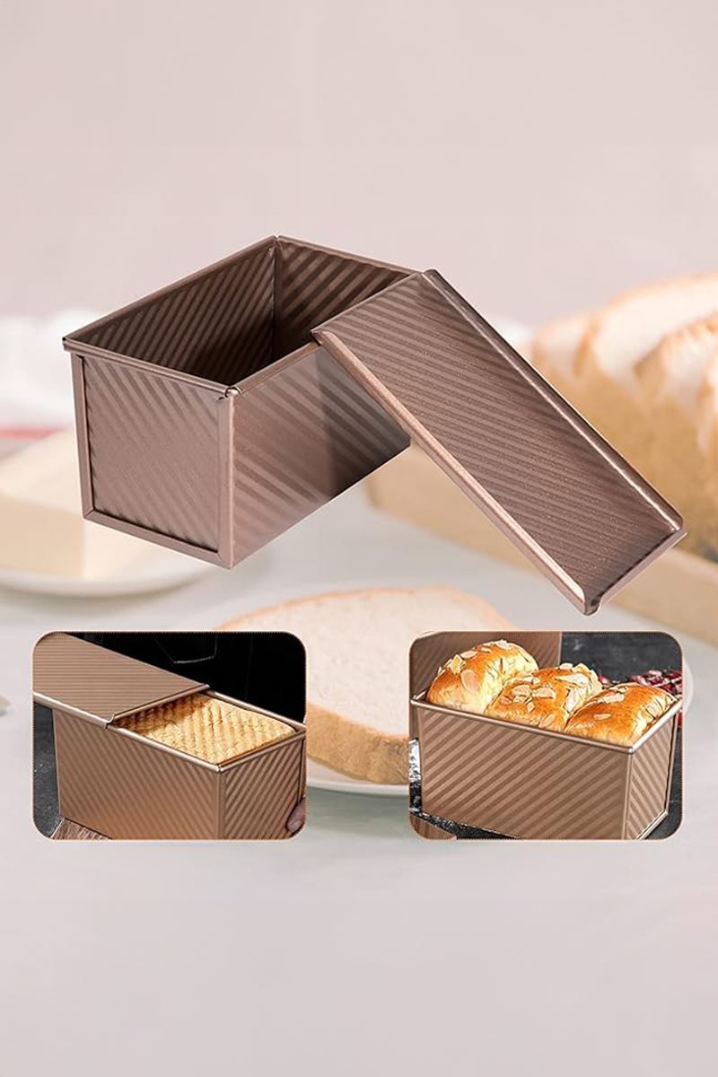 Karbon Çelik 450 gr Oluklu Baton Tost Ekmek Kalıbı (19,5x10x11 cm) cin804rs