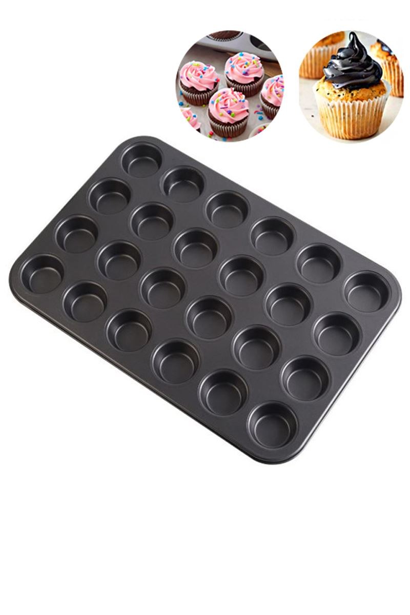 Karbon Çelik 24 lü Muffin Cupcake Kek Pişirme Kalıbı cin801sy