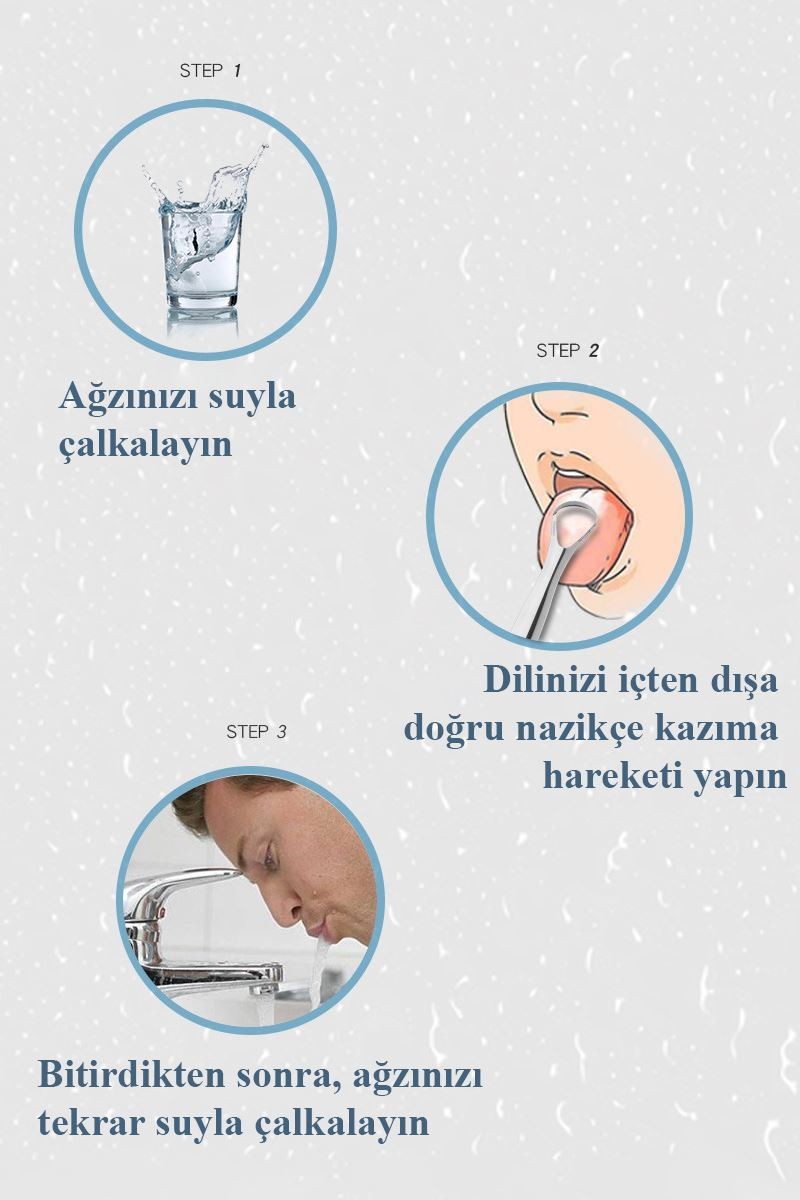 Çelik Dil Temizleme Aparatı Ağız Bakım Fırçası Dil Temizleyici cin585