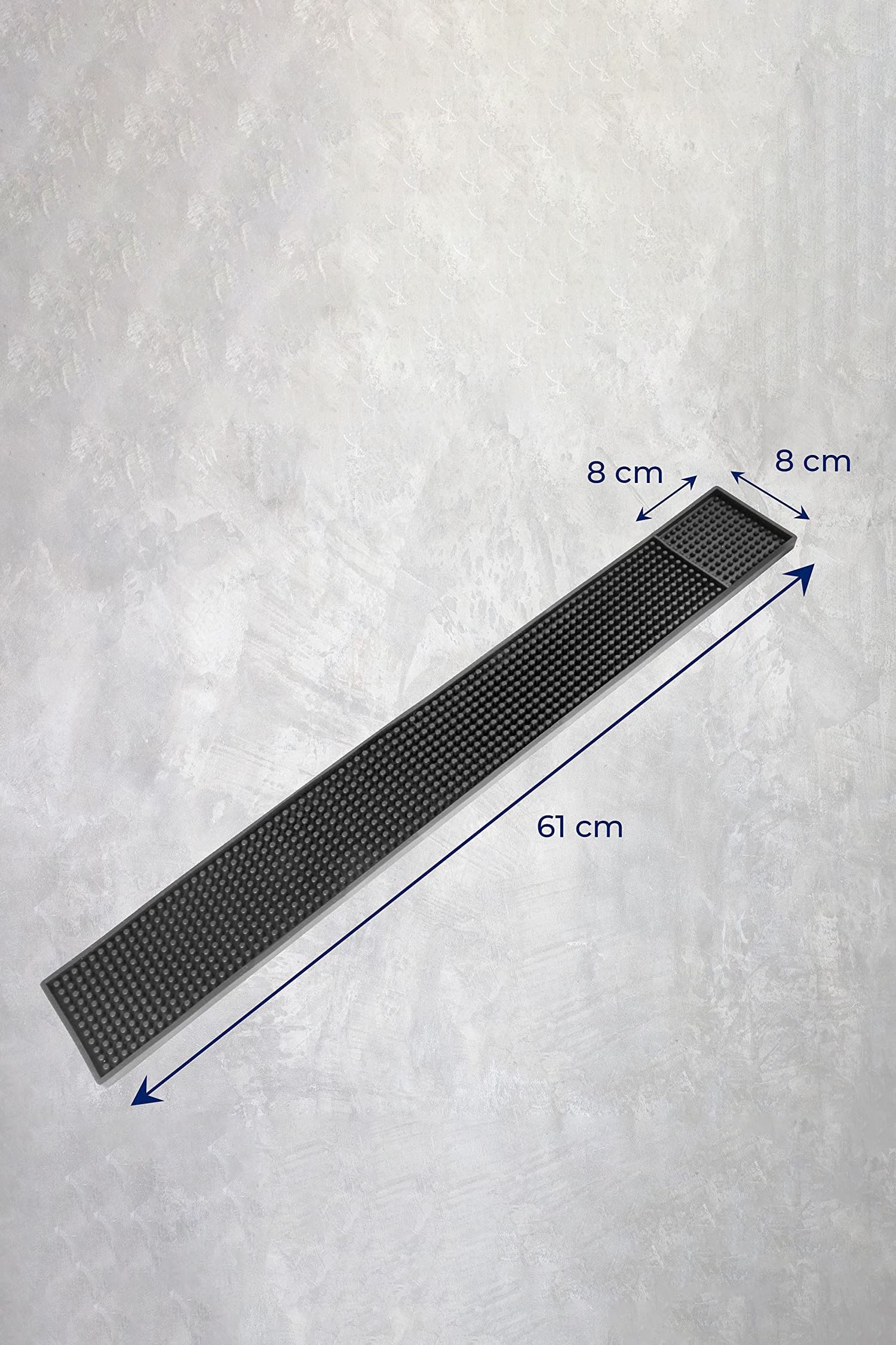 8x61 cm. Mat Siyah Renk Büyük Bar Lastiği cin380