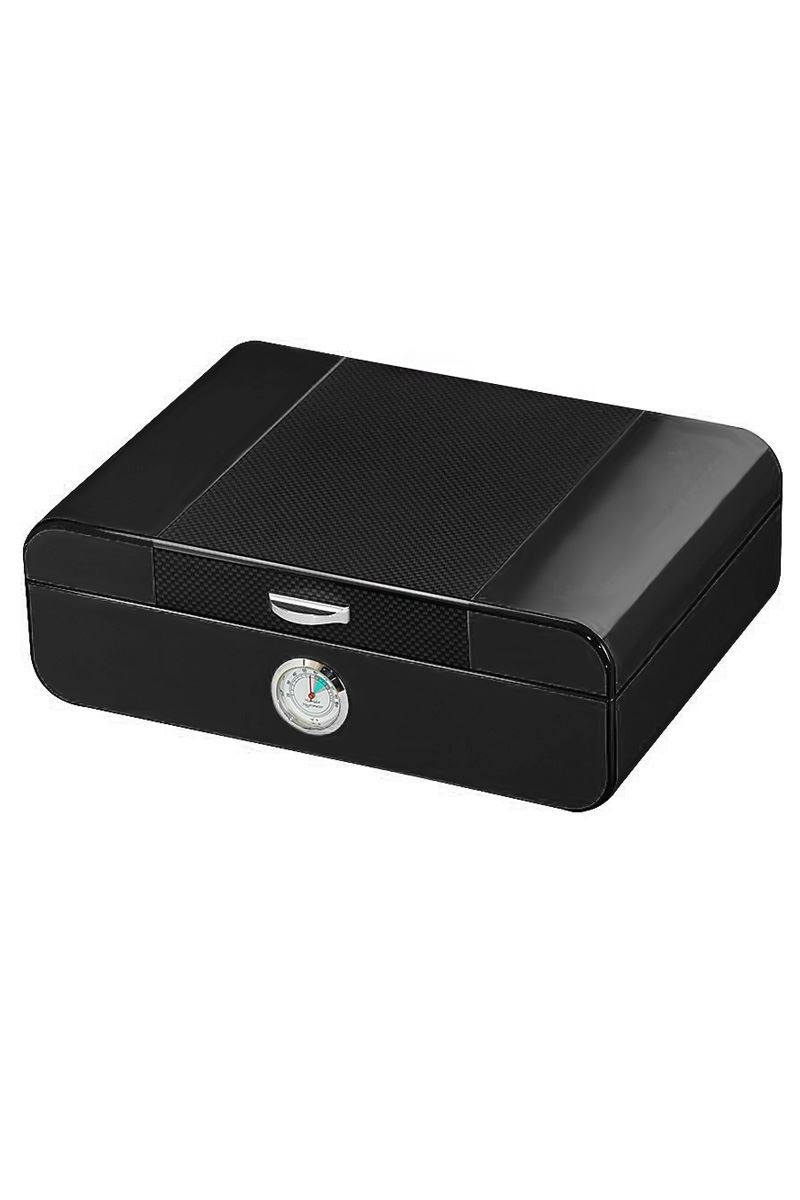 Falconetti Siyah Karbon Fiber Desen Humidor Puro Kutusu rc41kf