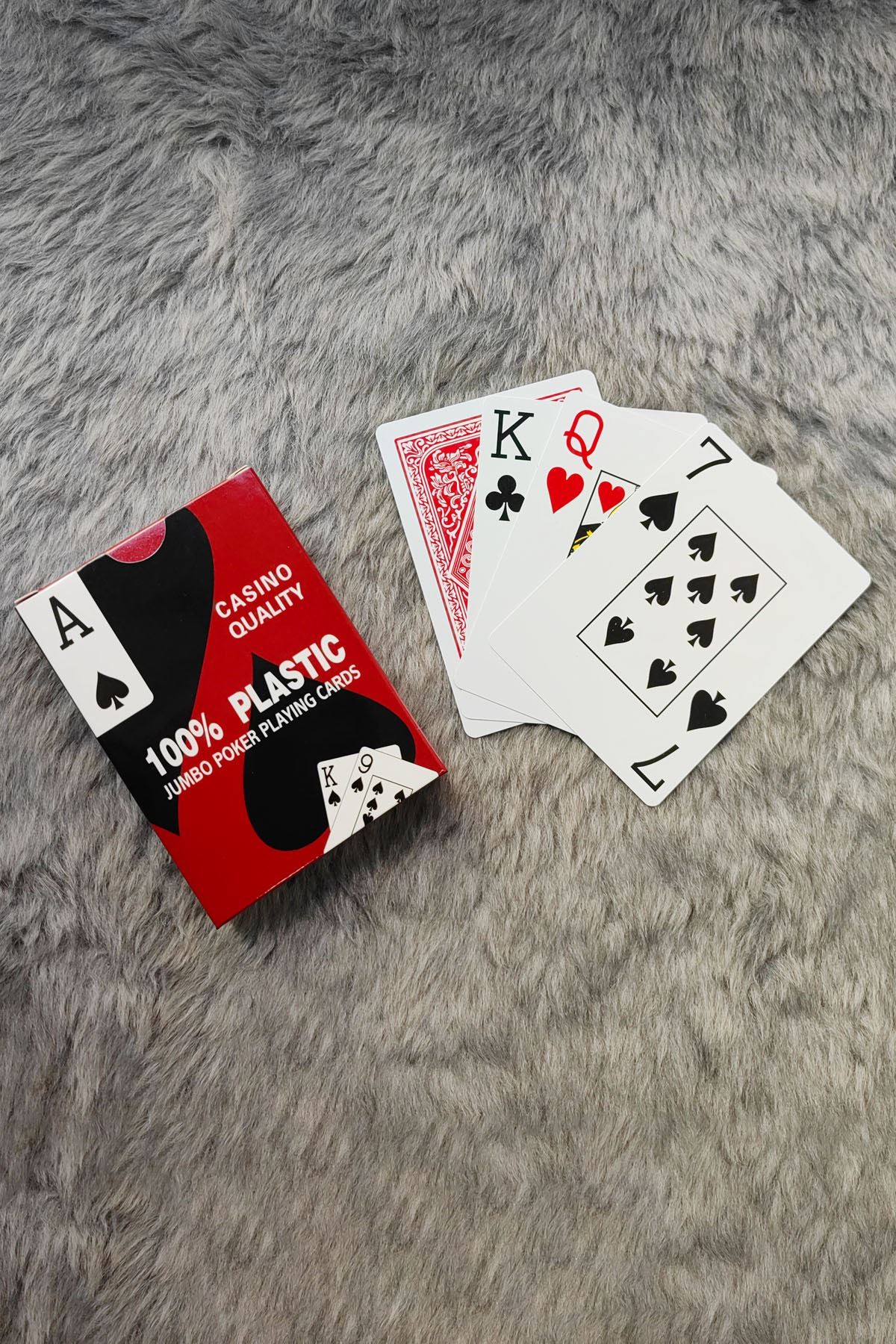 Kırmızı Pvc Plastik Su Geçirmez Jumbo Blackjack iskambil Oyun Kağıdı cin443kr