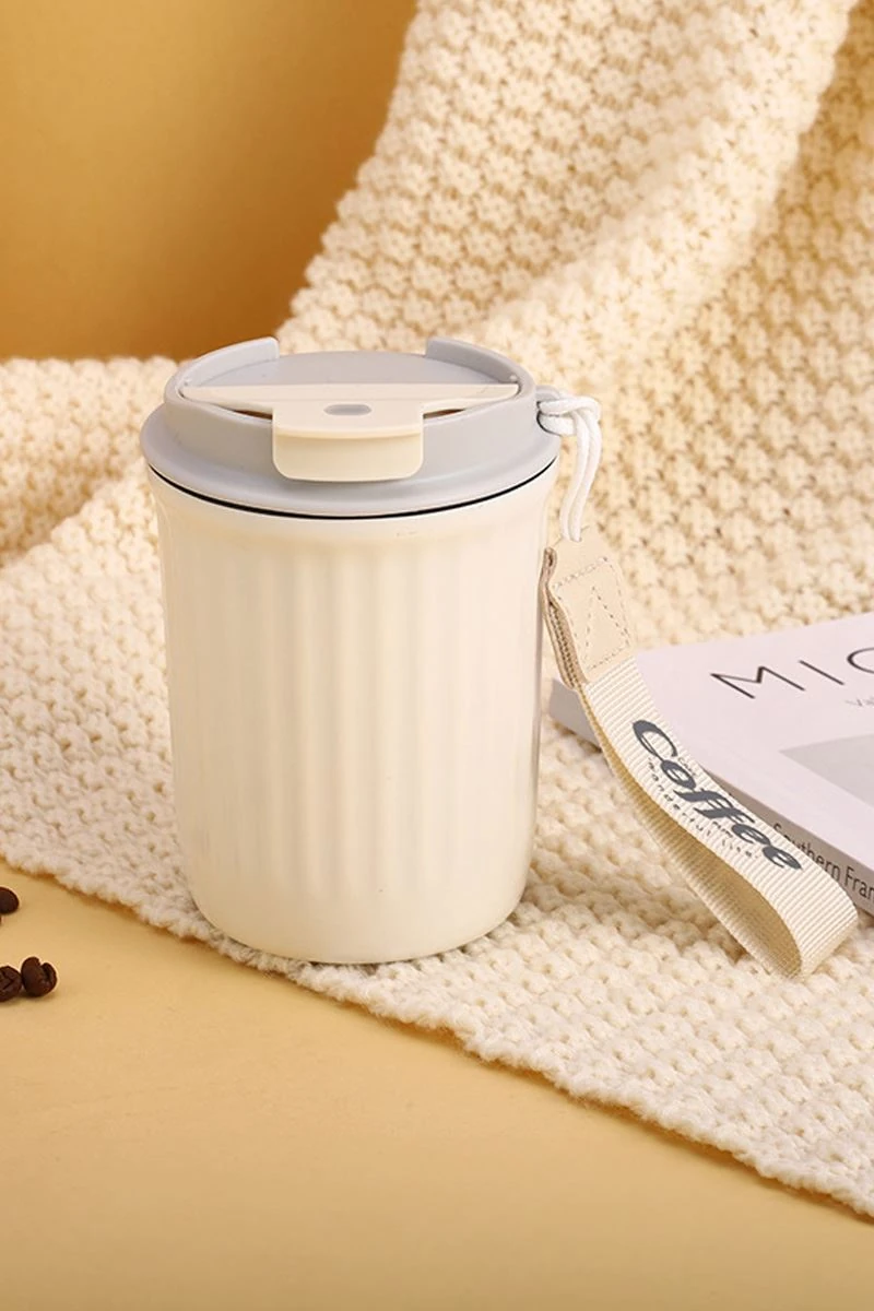 316 L Çelik 450 ml Krem Renk El Termos Mug cin915by