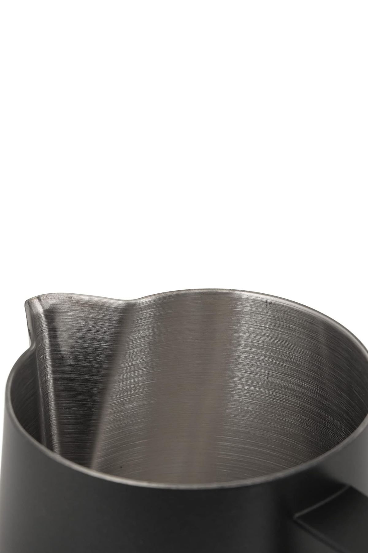 304 Çelik 350 ml Siyah Teflon Kaplama Kahve Süt Köpürtme Potu Sütlük Pitcher 