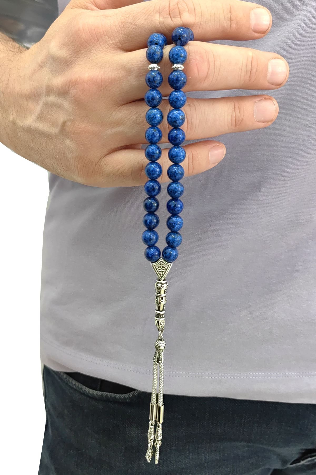 Chavin 8 mm Lapis Taşlı Doğaltaş Tespih ey12