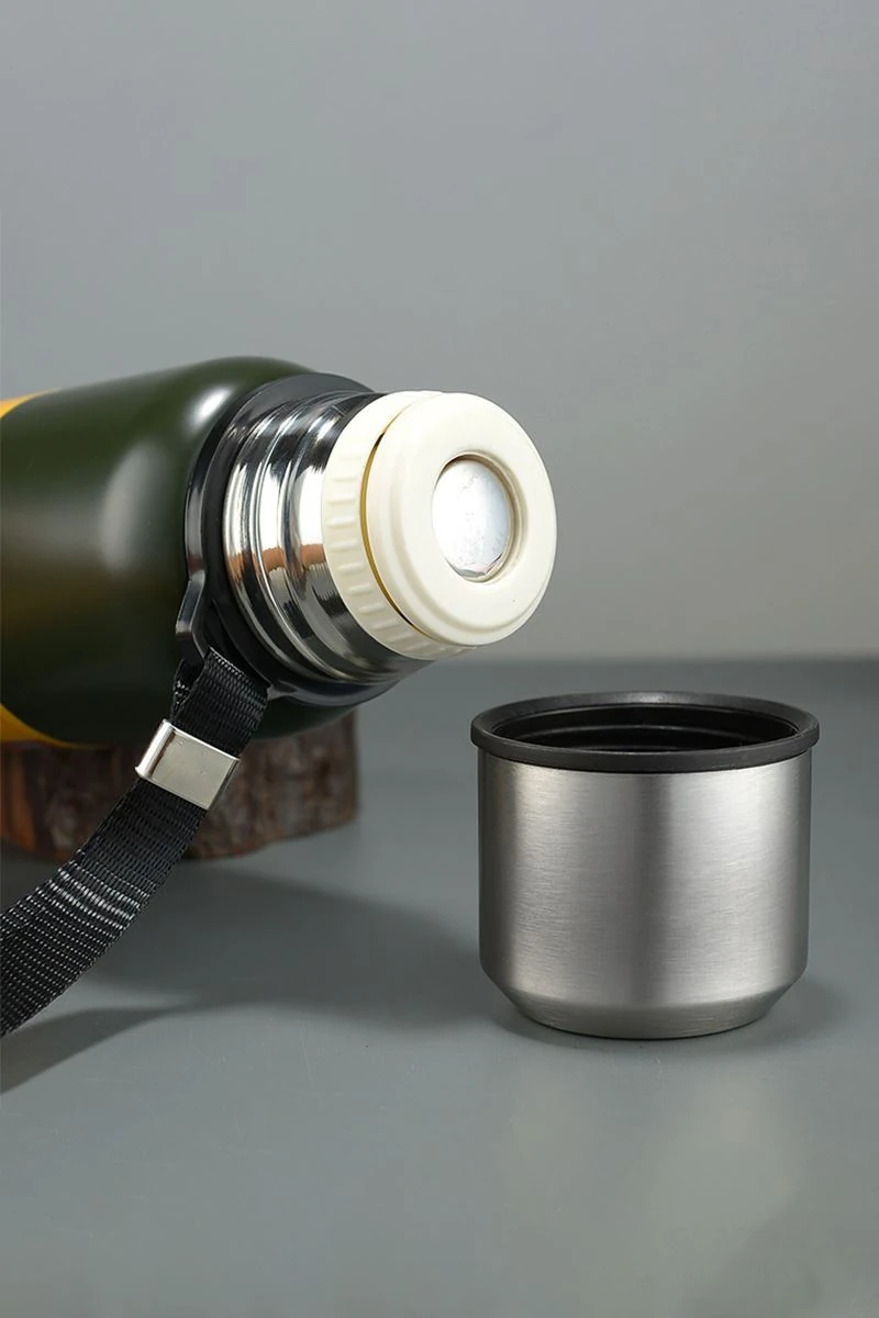 304 L Çelik 1000 ml Yeşil Kamp Piknik Termos 24 Saat Sıcak Soğuk cin492ys