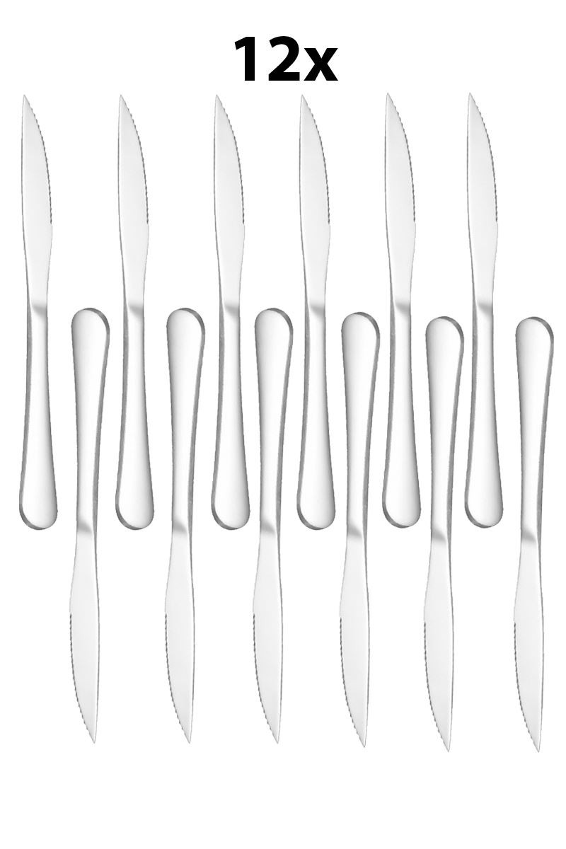 12 Adet 1010 Çelik 22,8 cm Sofra Biftek Et Bıçağı cin997by-12