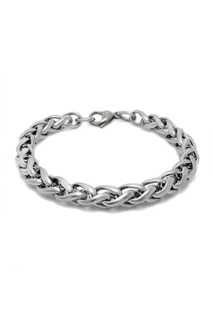 Chavin 8 mm. 21 cm. Gri Çelik Erkek Bileklik dg36