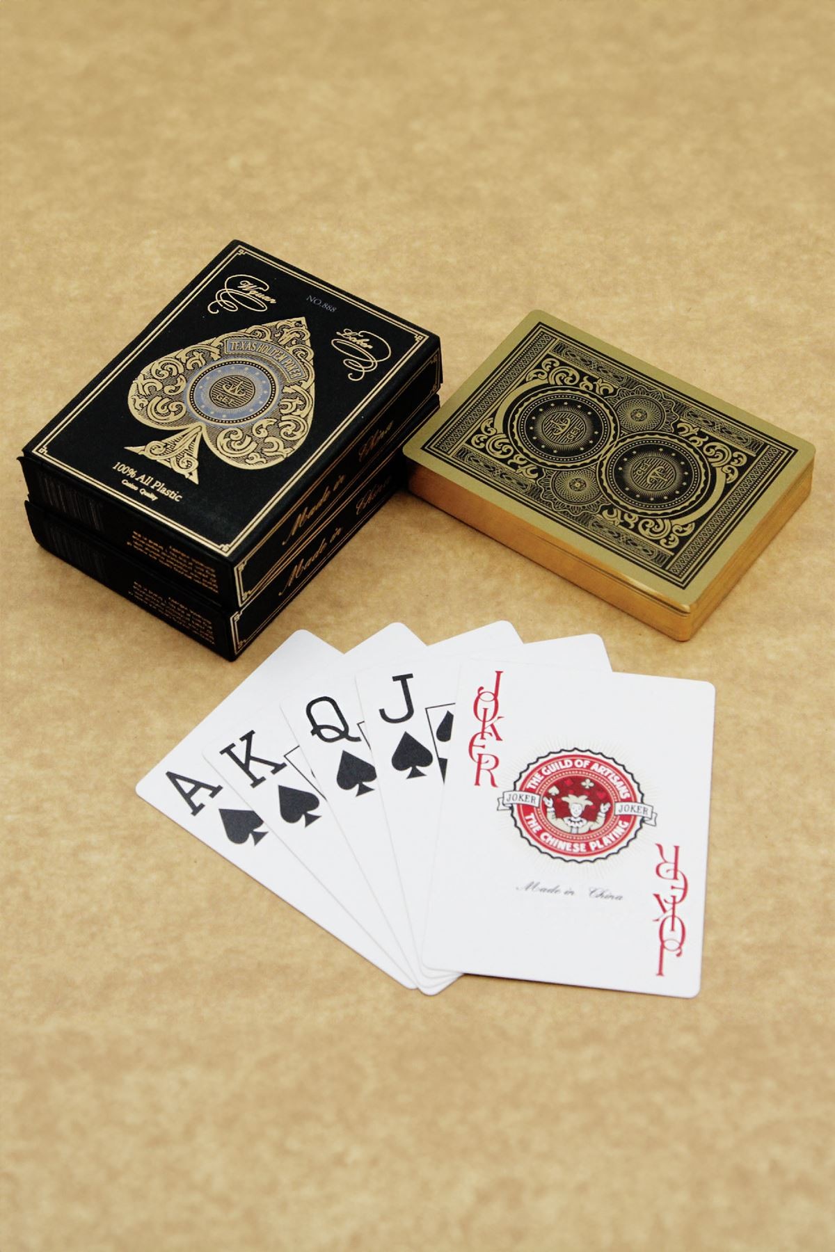 Gold Jumbo Pvc Su Geçirmez Jumbo Blackjack iskambil Oyun Kağıdı cin885sr