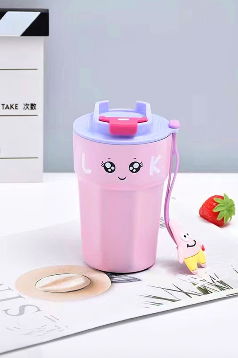 316 L Çelik Pembe 420 ml Kahve El Termos Mug cin485mr