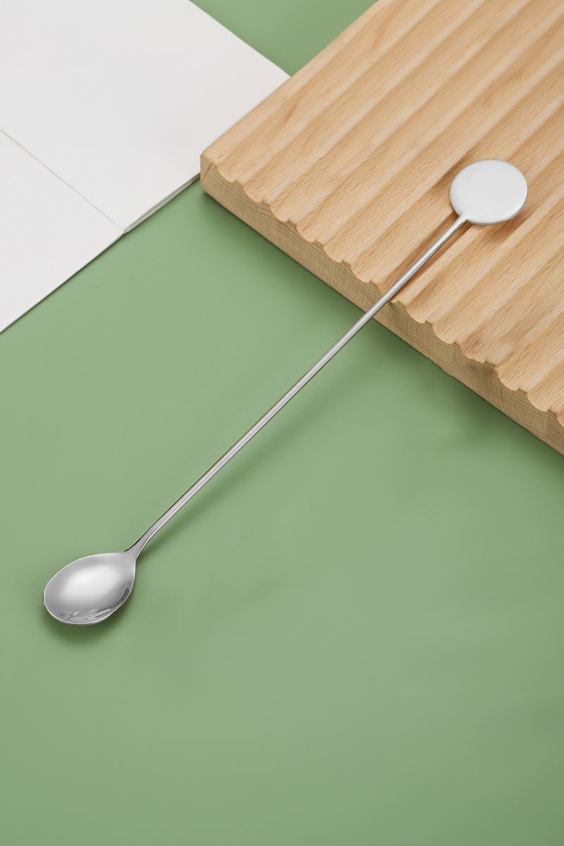 6 Adet 304 Çelik 21 cm Kokteyl Kahve Latte Karıştırma Barmen Kaşığı cin764by-6
